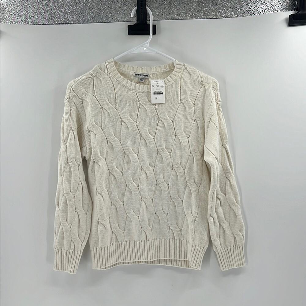 Crewcuts Boys Kids' cable-knit crewneck sweater in cotton - Ivory - L (10-11)